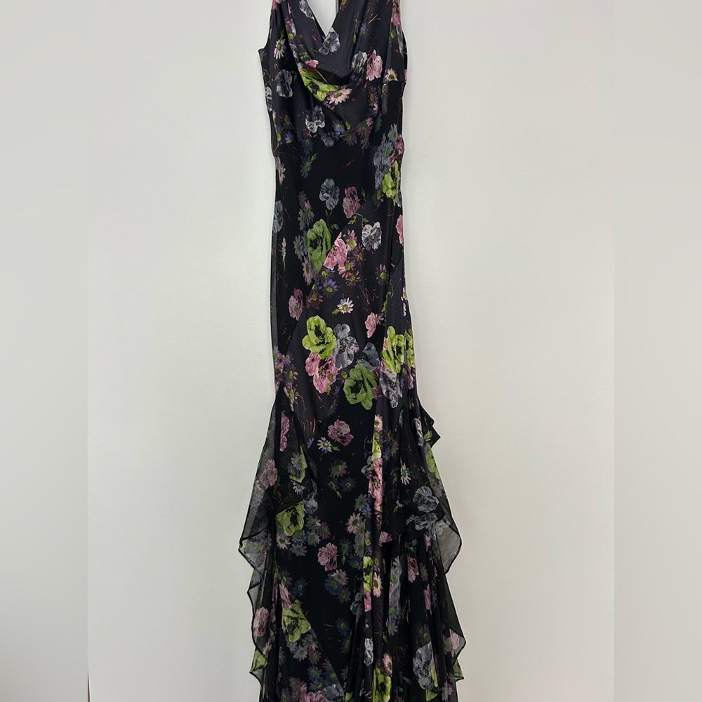 Cinq à Sept Black Floral Maxi Dress